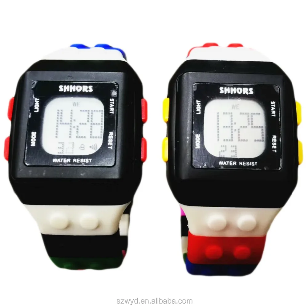 

2018 New Shhors Brand Block Brick LCD Digital Watches Fashion Women Colorful Rainbow Watches Manufacturer Supplier Exporter, N/a