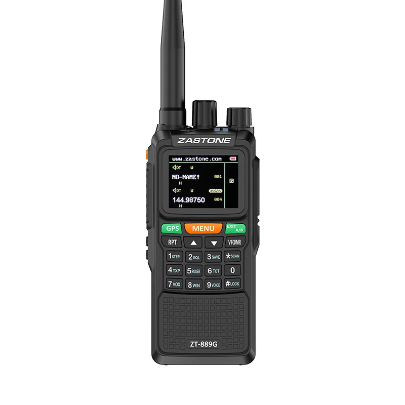 

2018 ZASTONE ZT-889G VHF and UHF LCD display calling police 10w GPS navigation dual band transceiver two way radio, Black