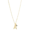 18k gold 925 sterling silver jewelry wholesale letter initial necklace
