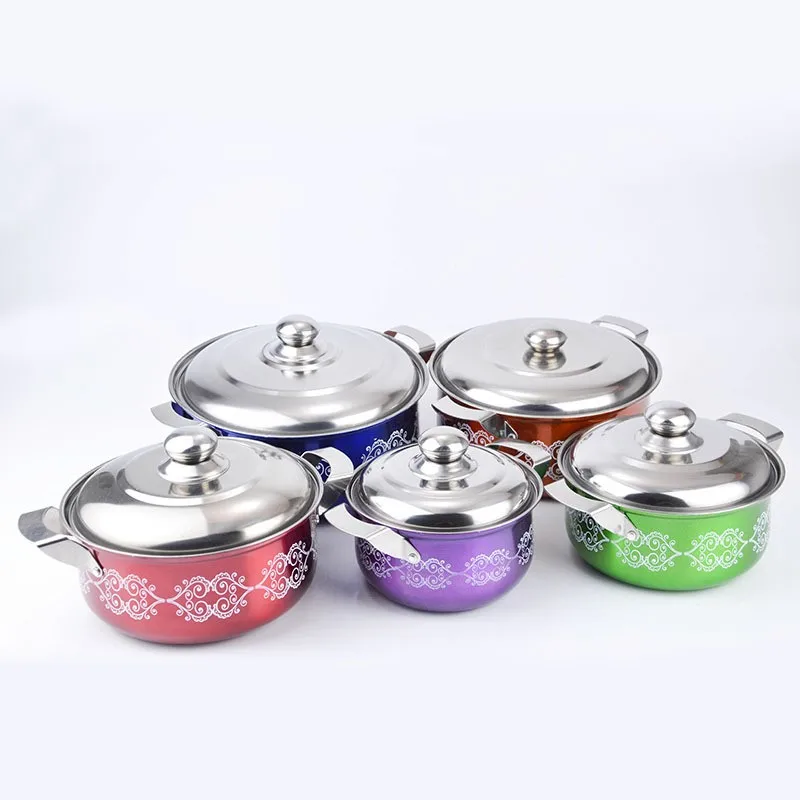 Colorful Stainless Steel Indian Stock Pot Sets Cookware Sets With Lid Buy Indian Cookware Sets