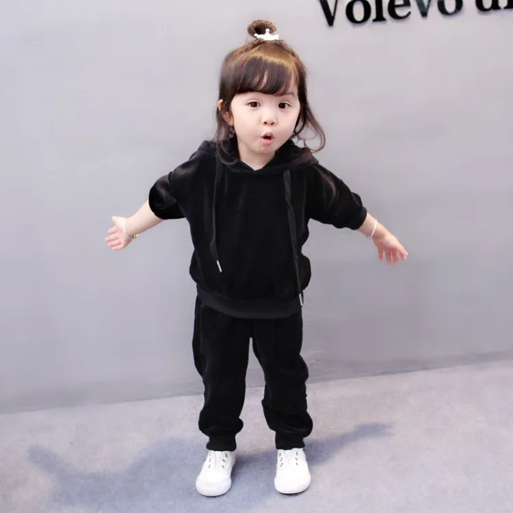 

Child Girl Clothing Sports Kids Clothes Suit, Gray/black