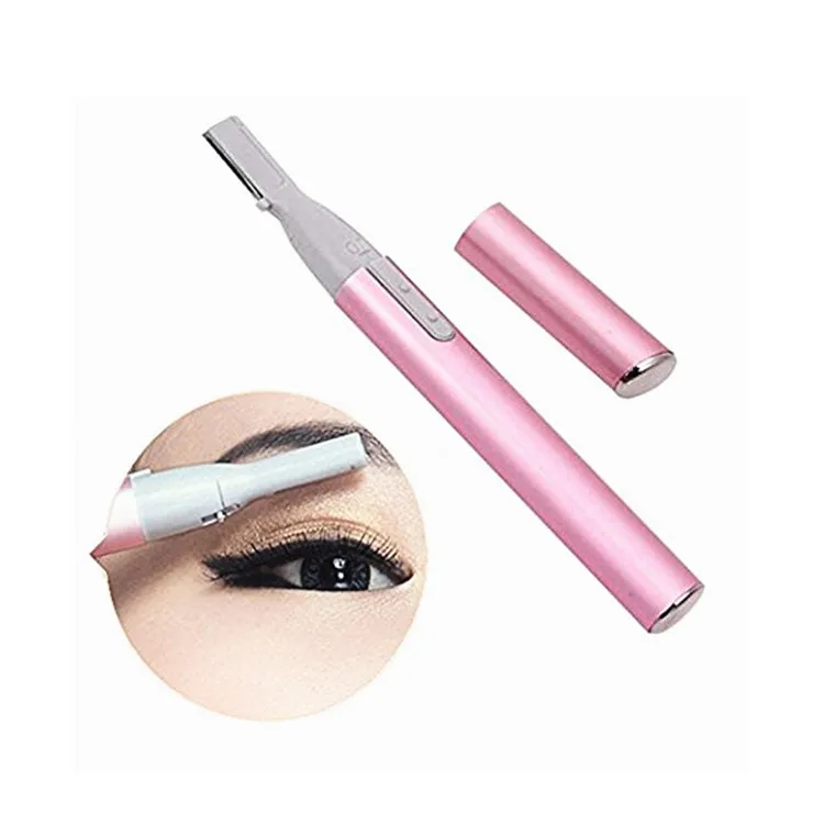 

Women Electric Hair Remover Eyebrow Shaper Pen Portable Facial Hair Razor for Eyebrow Hair, Pink black