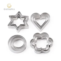 

12PCS Stainless Steel In Color Box Heart Round Star Flower Cake Cookie Cutter Set