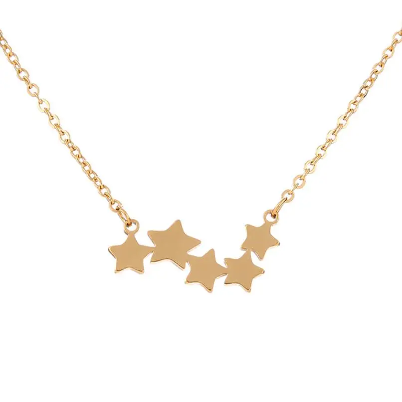 

2019 new ladies pentagram pendant stainless steel polygonal necklace