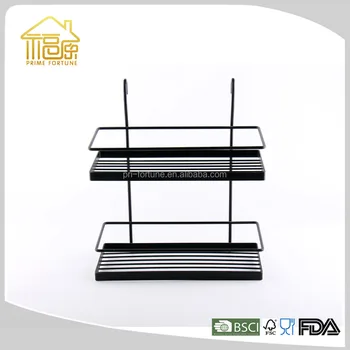 Portable 2 Layer Metal Wire Kitchen Storage Shelf In Powder Coating
