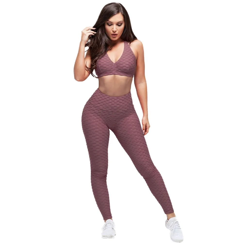 

Lover Beauty New Style Sexy Tight Fitness Hips Two Pieces Sport Jumpsuit Clothes Women, Green;ren;black;blue