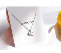 

2018 popular 925 silver /golden chain necklace heart shape elegant style