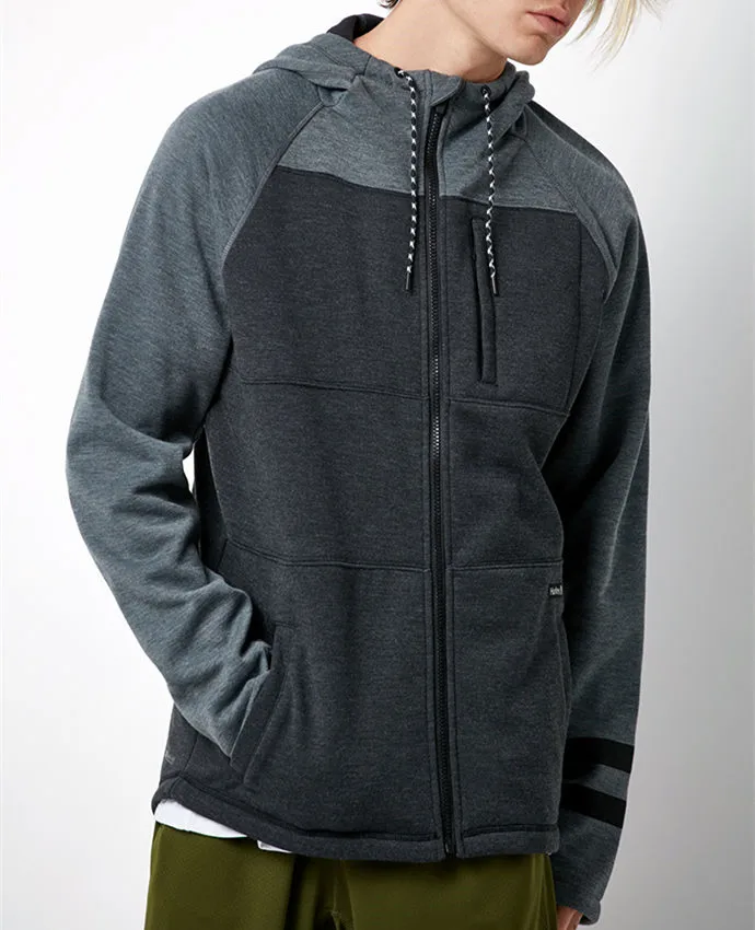 drawstring raglan sleeve zip pockets hoodie