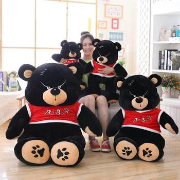 large stuffed black bear
