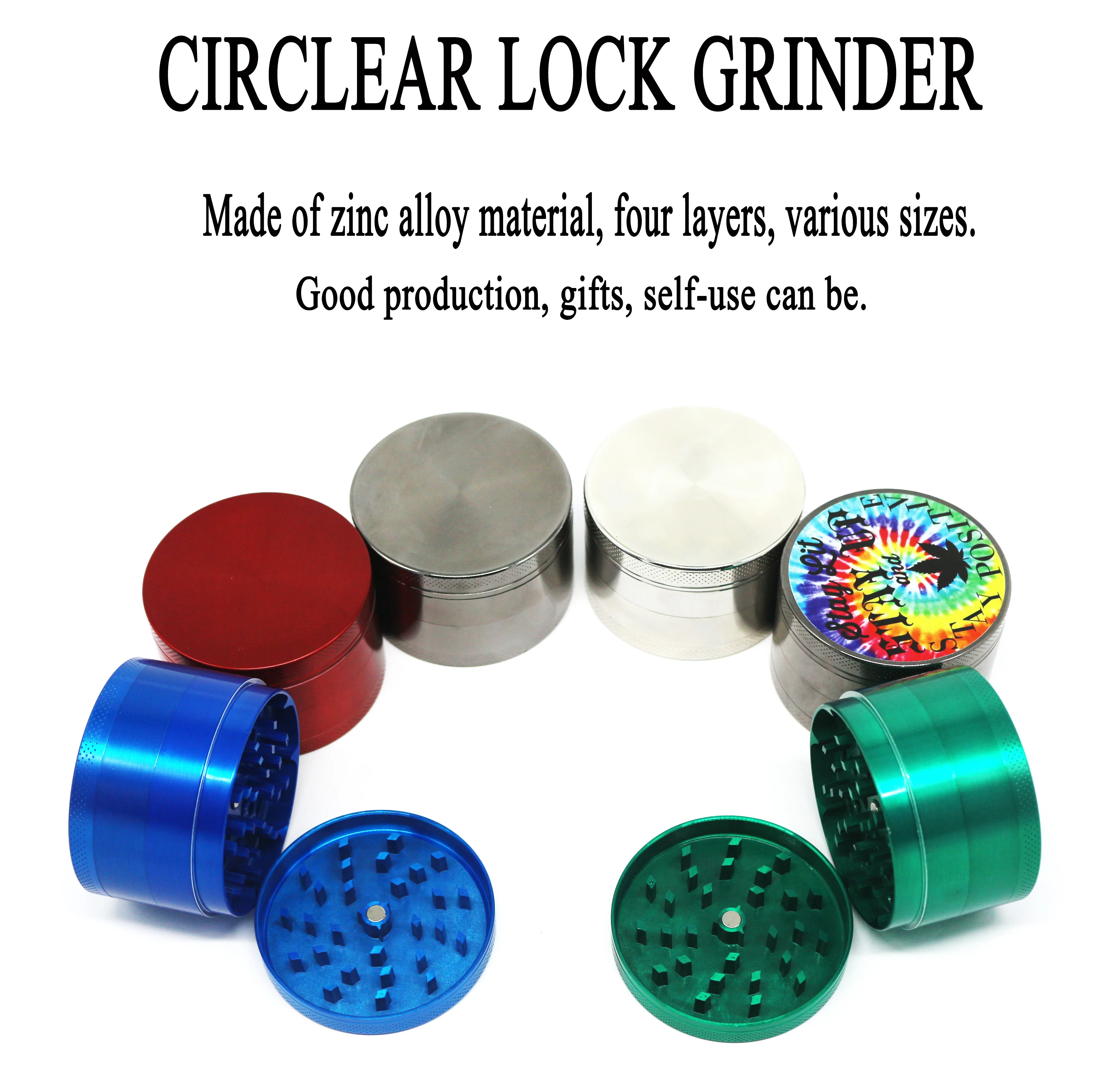 4 Layers Metal Smoke Grinder 5 Colors Tobacco Smoking Herb Grinders