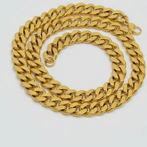 factory  Dubai new gold chain 12mm  design for men gold silver designs  stainless steel gold chains