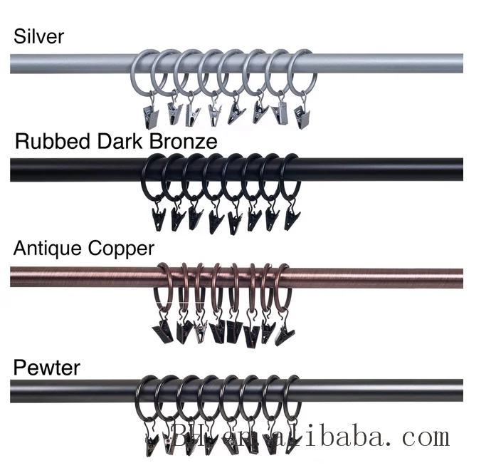 40 Pièces Pinces à Rideaux Métalliques Noir - Pour Tringle Métallique, Fixation Facile