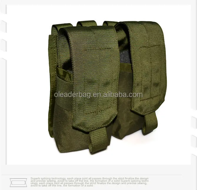 Olive EMDOM CQB AK-M4 Double Mag Pouch Molle System