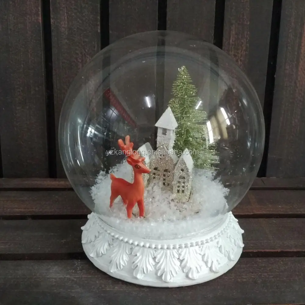 Ornements De Noël Boule De Verre Avec Résine Cerf Papier Maison Et Arbre à Lintérieur Buy Boule De Verre Ornements De Noëlornements De Noël En