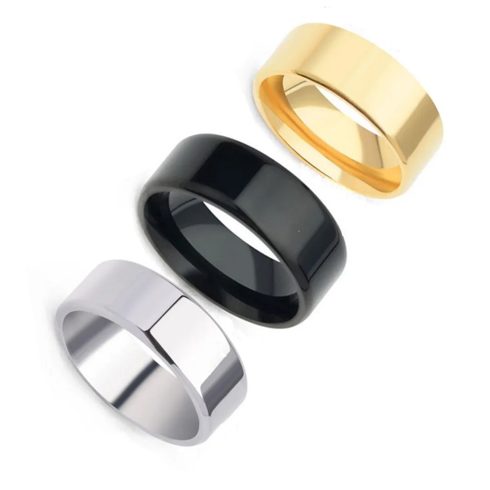 

Stainless Steel Male Ring 3 Colors Black Gold Silver Fashion Jewelry Accessories High Quality Charming, N/a
