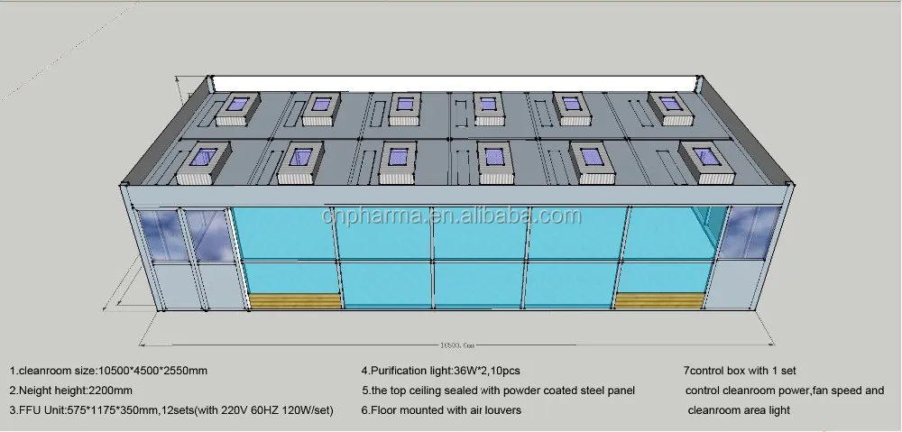 product-PHARMA-150 square meters modular clean room GMP-img