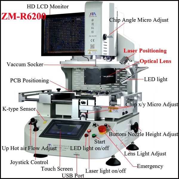 Automatic Bga Rework Station ZM-R6200 For SMT Chip Soldering And ...