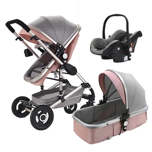 Image of Leather Carriage Infant Travel Folding Pram Pushchair baby stroller