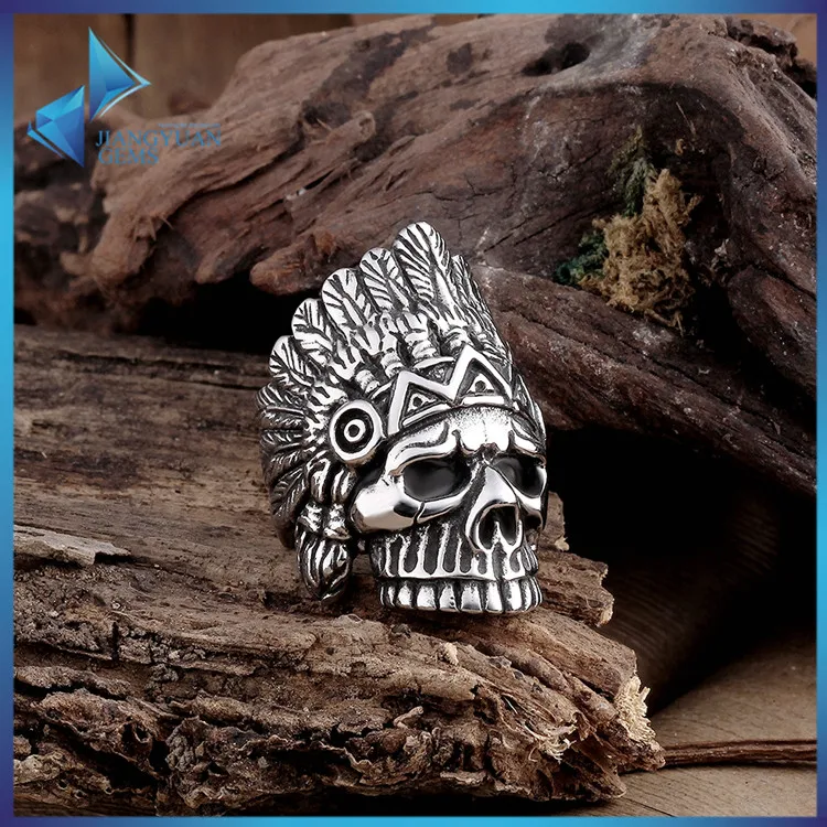 

JYSZR0182 stainless steel indian skull ring
