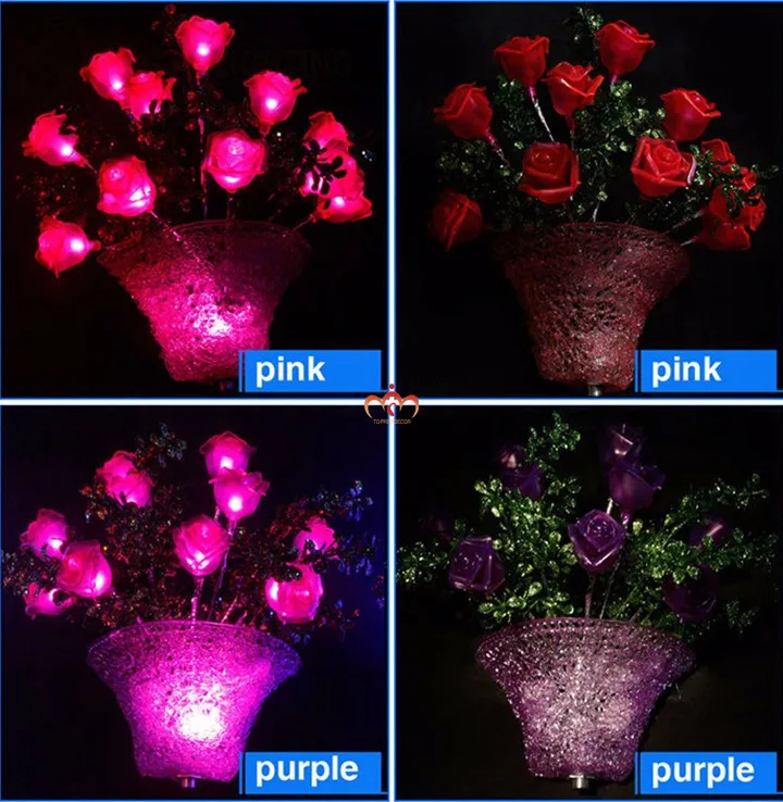 2016 wedding decoration led crystal rose flower lights