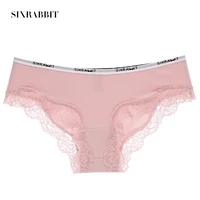 

SIX RABBIT New Fashion 100% Cotton Panties With Girl Lace Panties Soft Women Cotton Underwear