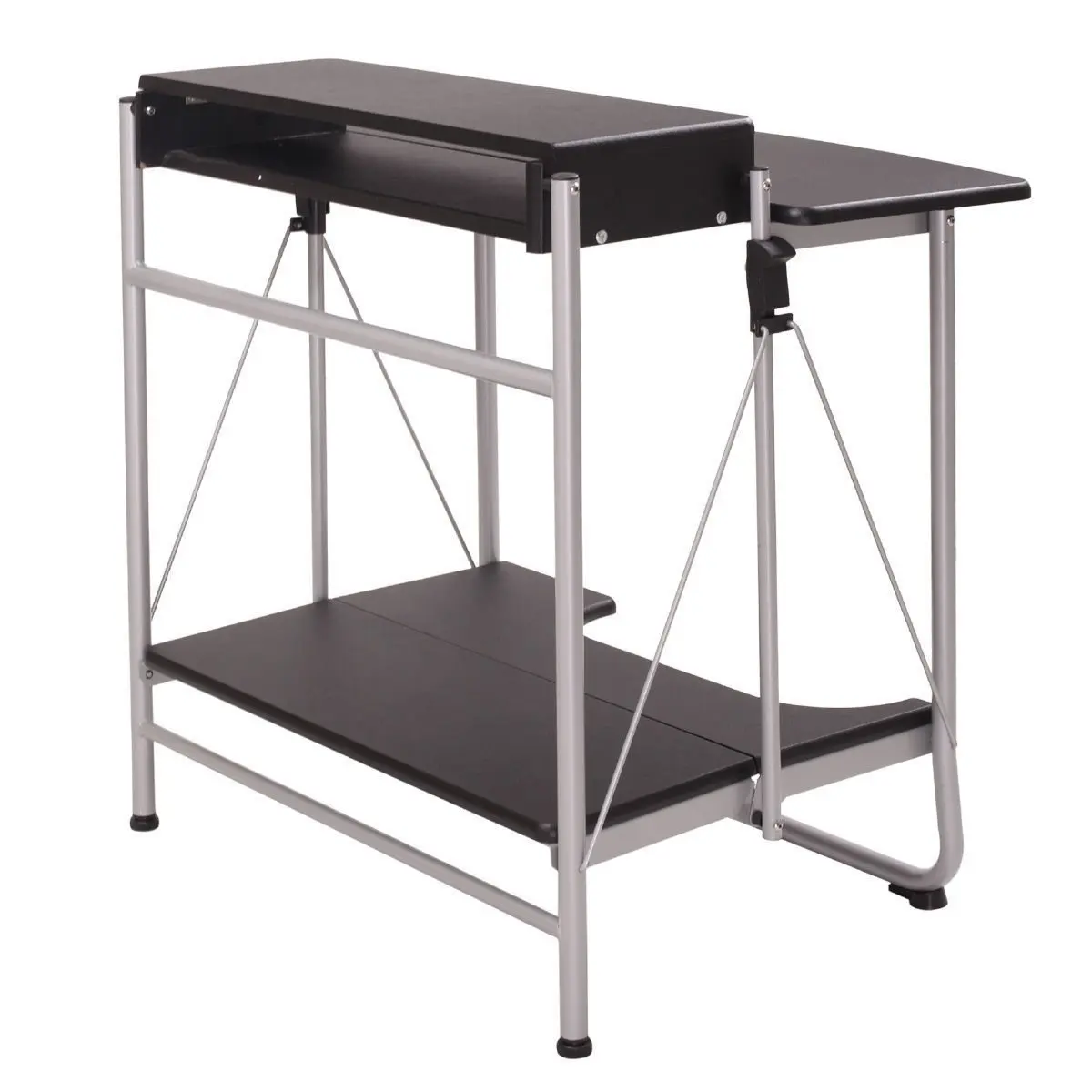 PC Table Computer Desk Foldable Laptop Workstation Home Office Furniture Black