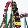 Outdoorplayground exciting gamesbigrollercoasterwith three loops