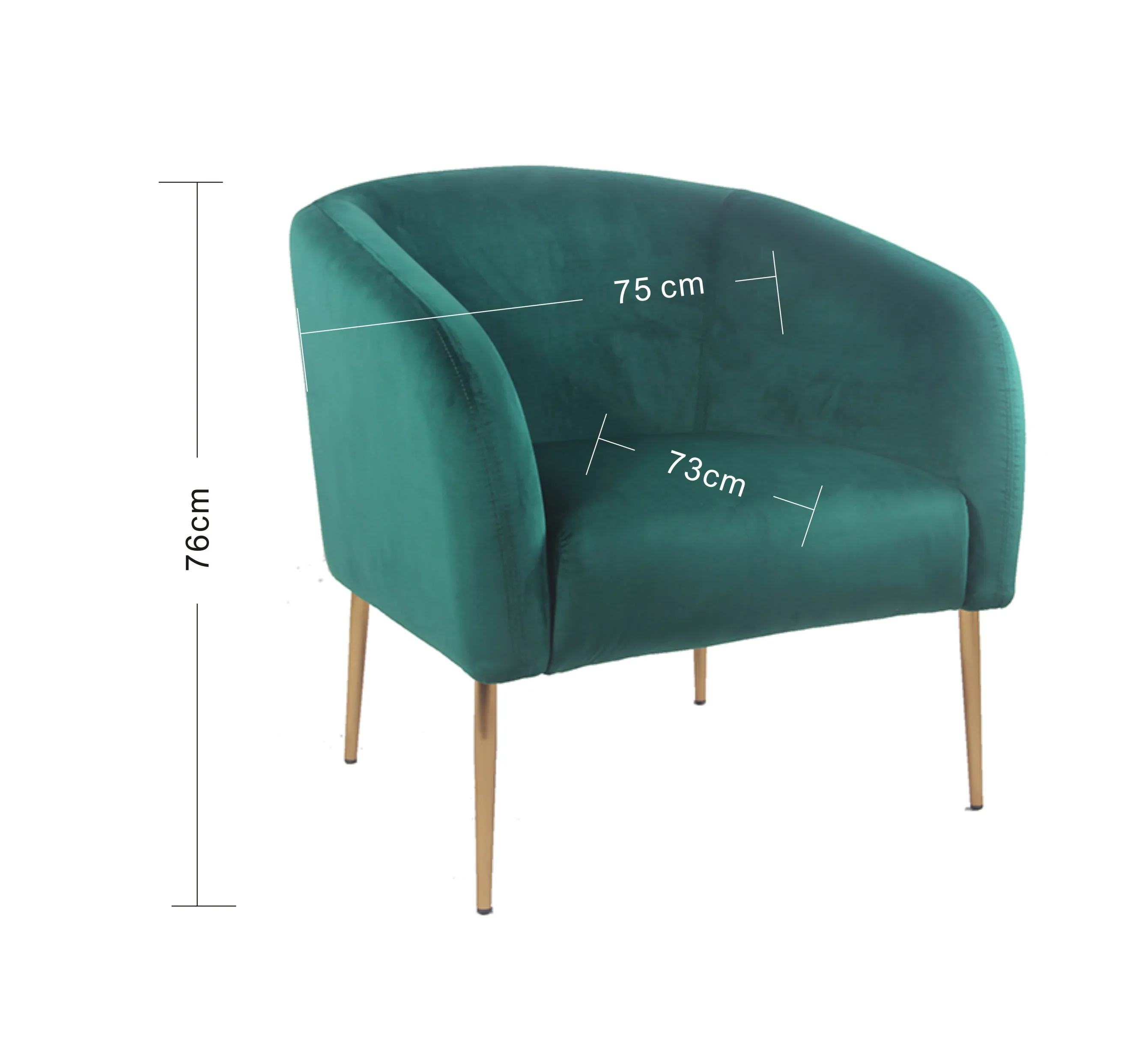 Luxury Modern Velvet Green Accent Chair With Arms