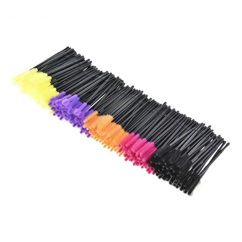 

Salon Use Disposable Multi Color Silicon Gel Eyelash Brush Comb Mascara Wands Eye Lashes Extension Tool Beauty Makeup Tool, Pink, silver, white, black, orange, yellow, blue, clear, gold, purple