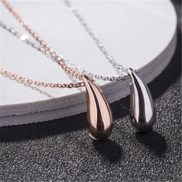 

Simple fashion 925 sterling silver tear drop plain necklace jewelry, N/a