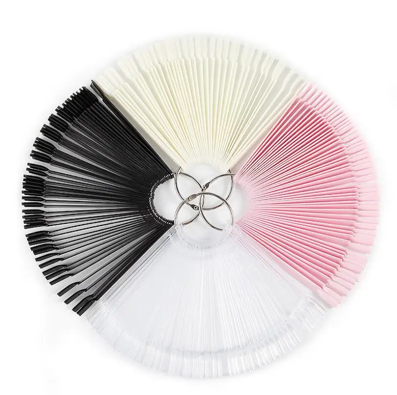 

NAILTALK High Quality Different Colors 50Pcs Artificial Natural Colour Chart Display Nail Tip For Salon, Clear,nature,pink,black