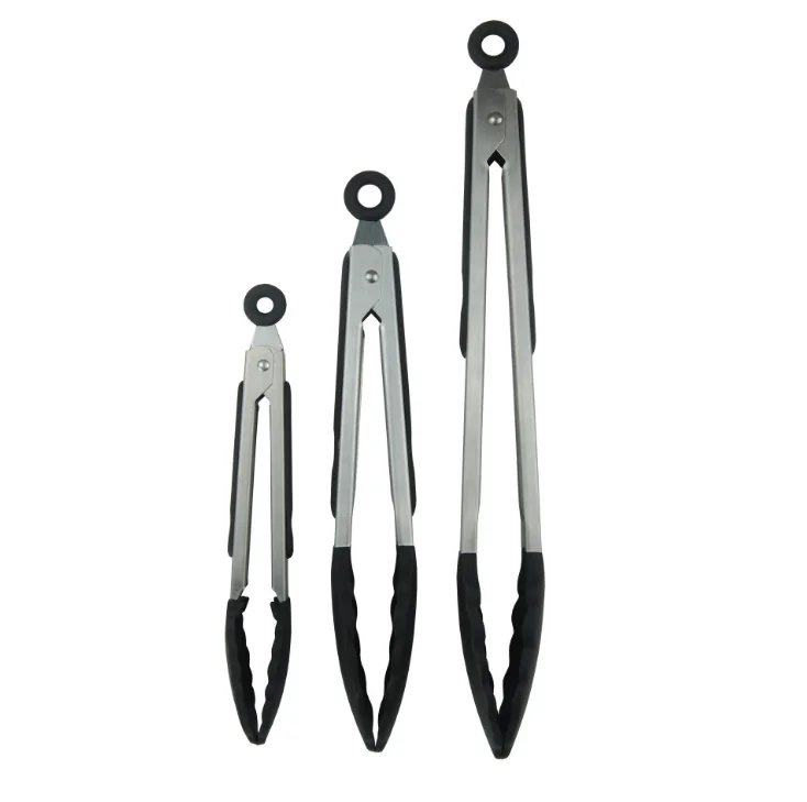 

Set of 3 Stainless Steel Silicone BBQ Kitchen Tongs, Customized