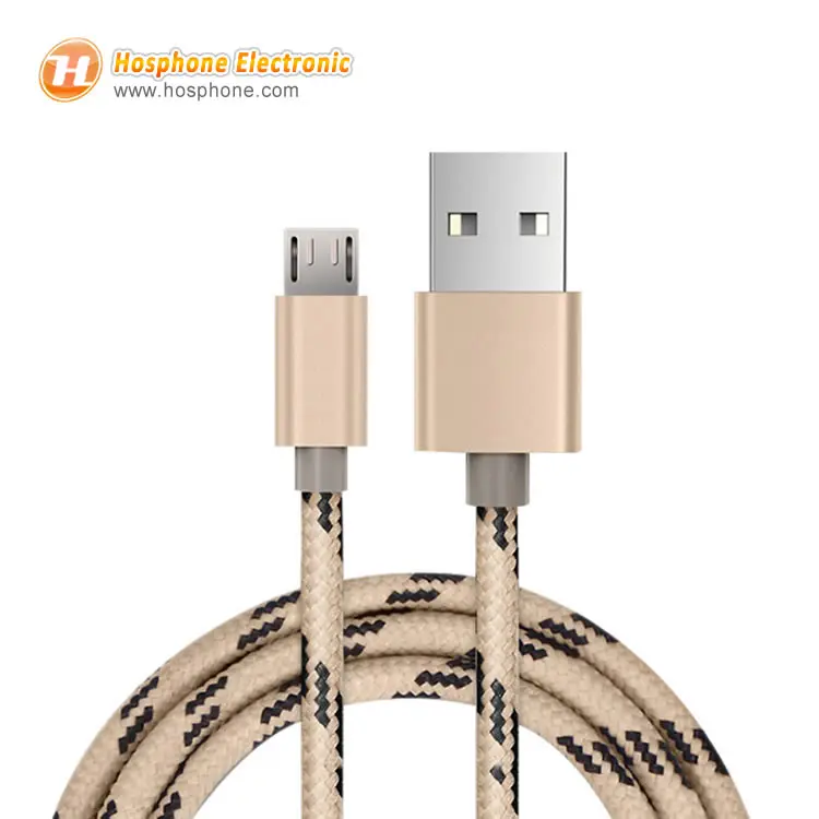 

Metal Nylon Braided mirco USB Data Cable Charger USB cable for samsung huawei for xiaomi lg, Gold sliver rose pink