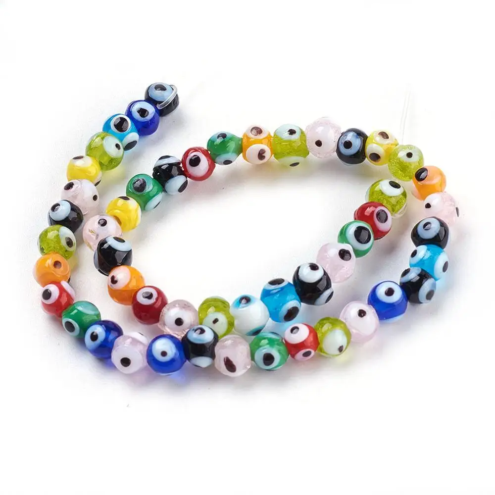 

Pandahall 6mm Eye Evil Handmade Glass Crystal Bulk Lampwork Beads