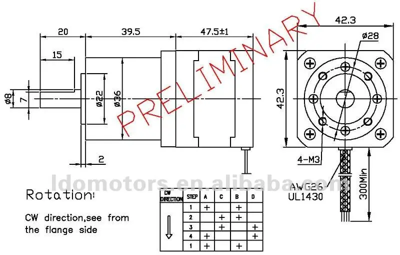 Nema 17 42mm stepper motor use Planetary Gearbox Single Stage 1:5/1:10 <15arcmin 