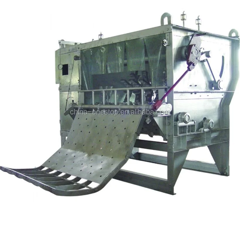 Pig electric stunner on mechanical pig slaughtering line in pig slaughterhouse