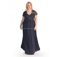 

plus size maxi dress for fat woman v neck lace 6xl size evening dress