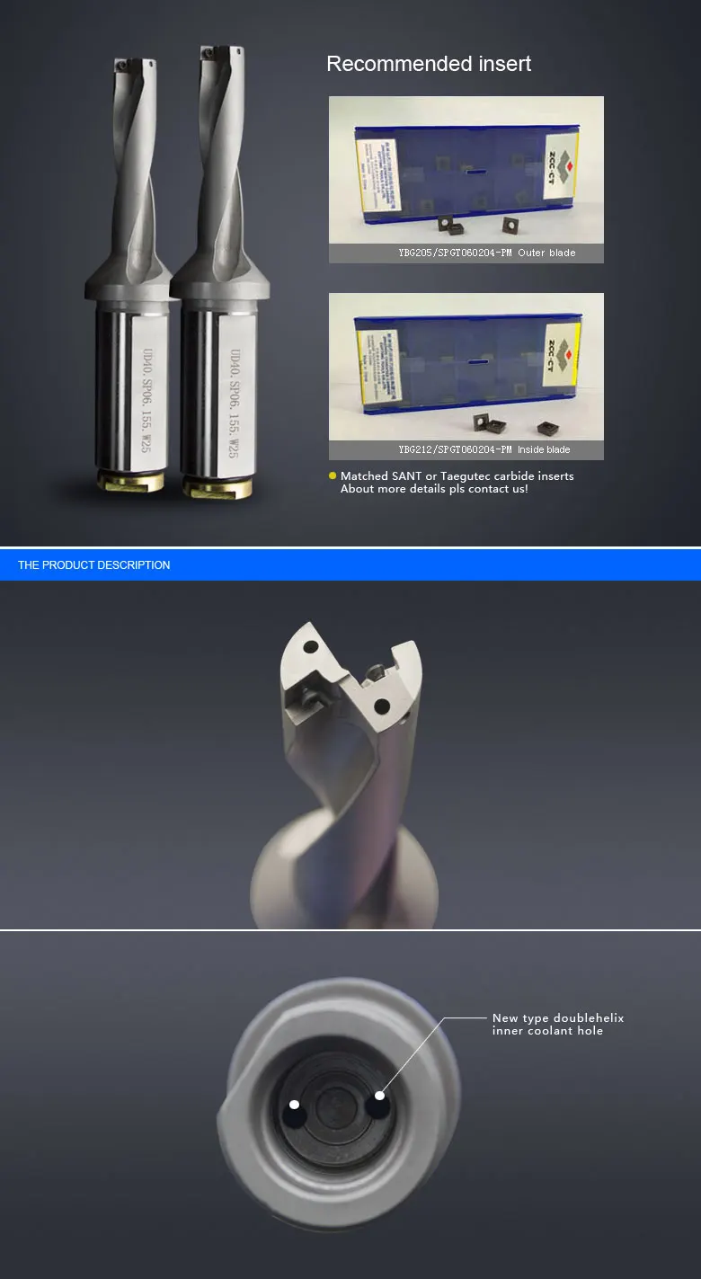 Indexable 3d U Drill Ud30.sp09.315.w32 Drilling Tool With Carbide ...