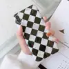 new arrival hot sell black white grid square mobilephone PC case phone cover mobile case for iphone x/xs max/Xr