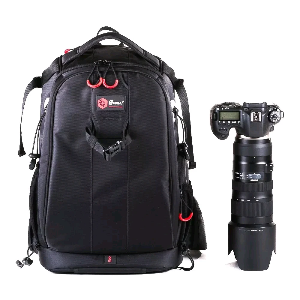 

camera bag dslr backpack, Red, black