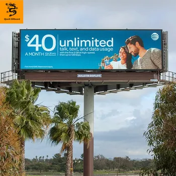 Highway Two Side Billboard Light Board Structure Hoarding