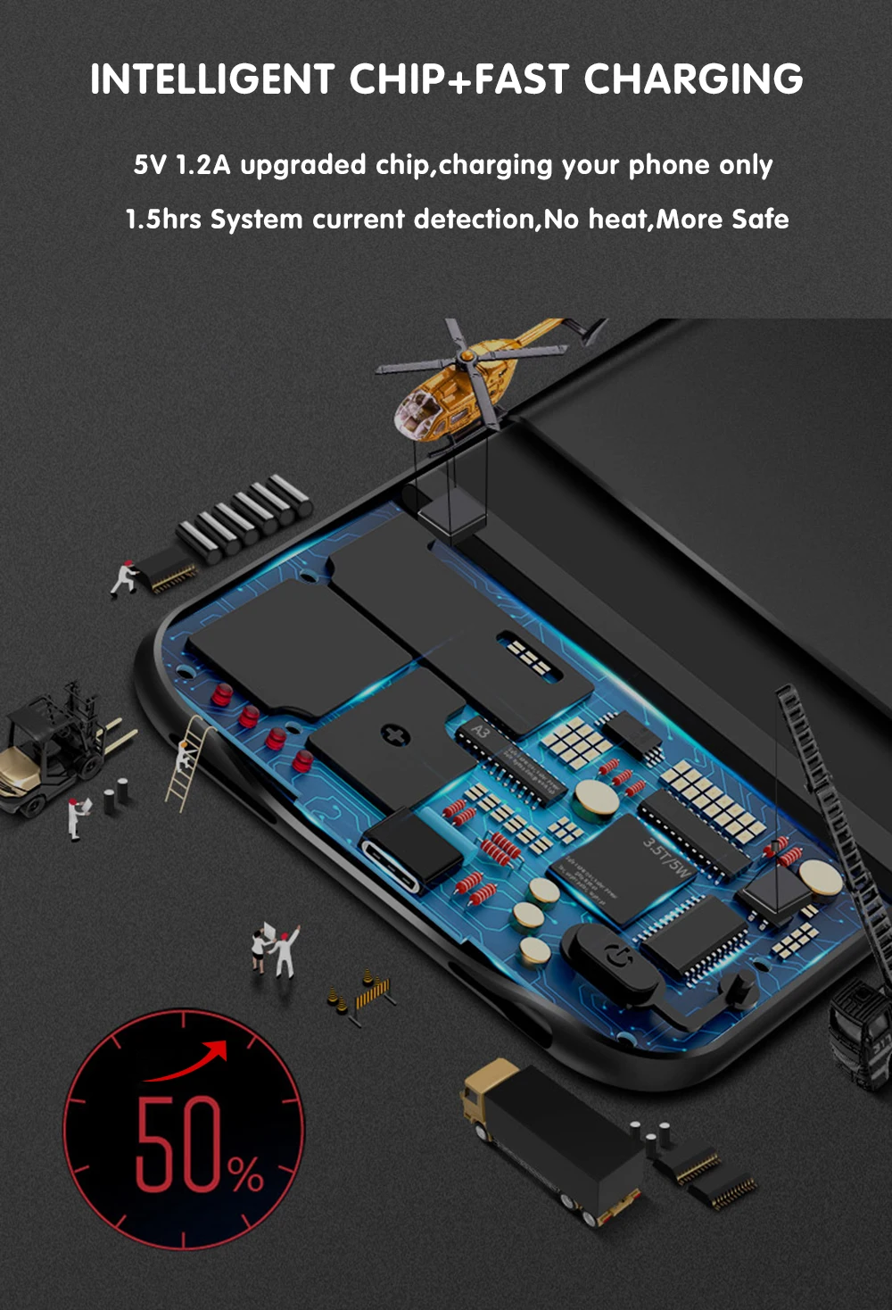 Portable power bank power case cover charger for iPhone 6 6s 7 8 battery case