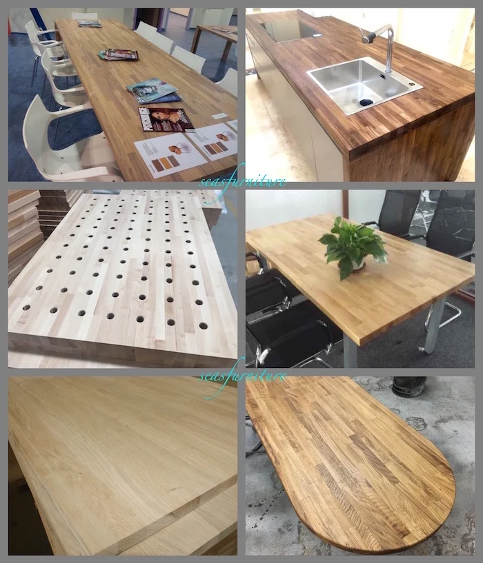 High Quality Wood Work Table Tops Maple Cherry End Grain Butcher