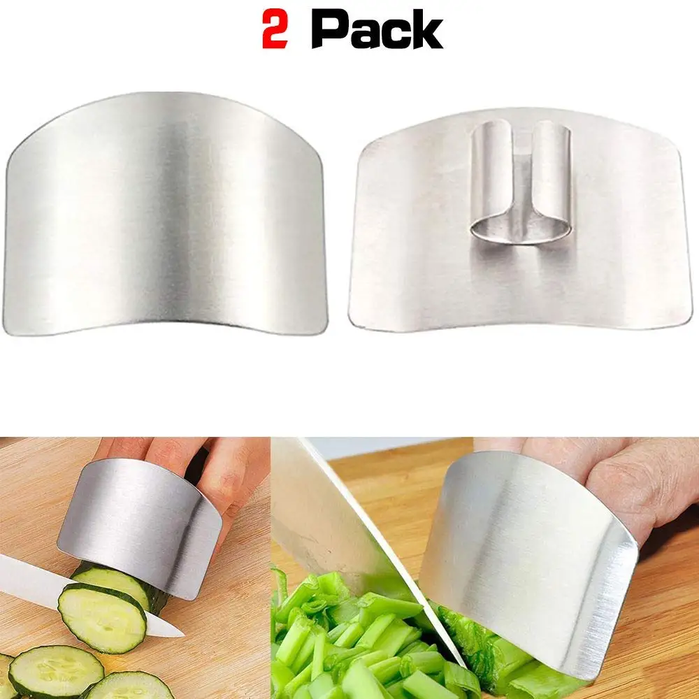 2 Pack Finger Guard For Cutting Stainless Steel Safe Slice Knife Guard Slicing Cutting Protector Finger Hand Protector Guard