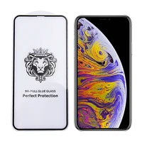 

Mobile Phone Screen Guard 3D Lion Screen Protector Silk Print Tempered Glass For iPhone XS