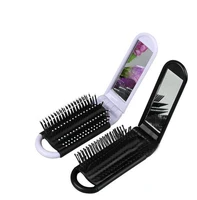 

Portable Makeup Comb Mini Folding Comb Massage Travel Hair Brush with Mirror