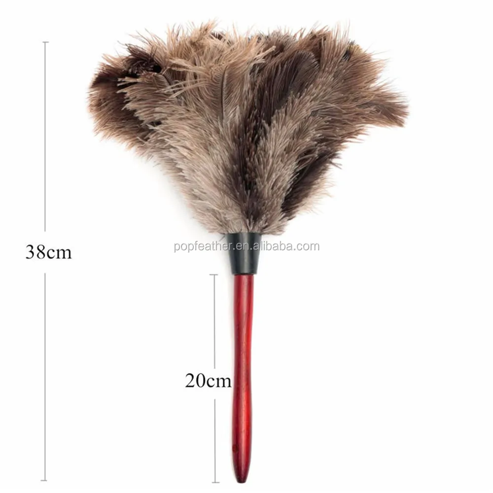 

PM-044 Wholesale handle Anti-static natural brown ostrich feather duster with long handle
