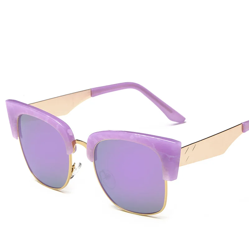 

GUVIVI Girls sunglasses latest fashion Sunglasses cat eye Square metal frame Colorful Sunglasses made in taiwan, Pink;rose gold;red;blue;green