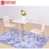 Dining Set Two Seats Table With Aluminum Alloy Waving Sealing Chrome Legs