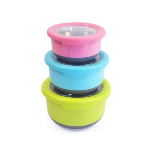 Image of Wholesale Food Storage Container 3pcs Stainless Steel Bento Lunch Box